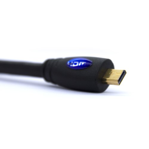 LCS – 1.5M – Micro HDMI Kabel 1.4 / 2.0 – FULL HD 1080p / Ultra HD 2160p – Hochgeschwindigkeits mit ETHERNET und 3D – Dreifach-Abschirmung – Vergoldete kontakte – Unterstützt neuen Technologien ARC – CEC – Deep Color und x.v.Color – Kompatibel mit dem neuen Tablet-PC - 2