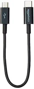 AmazonBasics Type-C to Micro USB Cable (NOT Standard USB)- 6 Inches (15.2 Centimeters) Ideal for Powerbanks with Type-C Port- Black