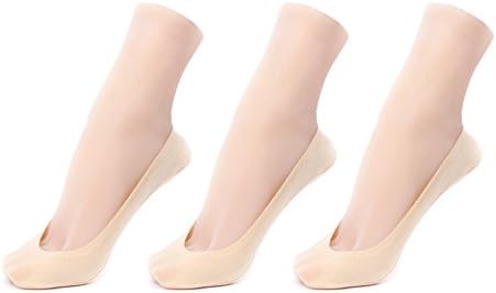 Gather Other Women's No-Show Low Cut Non Slip Liner Socks, Pack of 3,Cotton