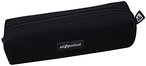 Preisvergleich Produktbild stiftpalast - Mäppchen Groß und Schwarz, Einfarbig - Handmade Etui, Schlampermäppchen, Federmäppchen, Schlamper, Faulenzer Box für Jungen, Mädchen, Teenager, Student, Uni (100% Baumwolle, 20x6x6cm)