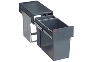 Vogt Hailo Abfallsammler Tandem 24/7 dunkelgrau 2fach ab 30cm Unterschrank mit Drehtür, M