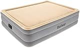 Lieferumfang - Bestway Memory Foam Luftbett 2 Personen, mit integrierter Elektropumpe (220-240V), inkl. Tragetasche und Reparaturflicken, Material: TriTech, Maße: 203x152x46cm, grau und beige