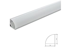Greenice Perfíl Aluminio para Tira LED Instalación Esquinas - Difusor Opal x 2M