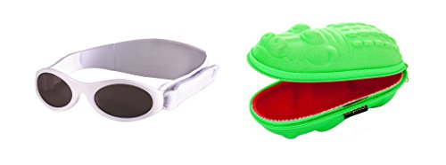 Baby Gift pack Sunglasses case Green Crocodile and Babybanz White Sunglasses 0-2 years