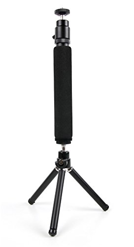 DURAGADGET Trípode De Mesa + Barra Telescópica Extensible para la cámara Sony Alpha-5000 / A5000 | Sony Cyber-Shot DSC-HX300 - ¡Set Ideal para Viajes!