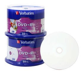 Verbatim DVD+R 4.7 GB voll bedruckbar 16x - 100 Stück in Cakebox