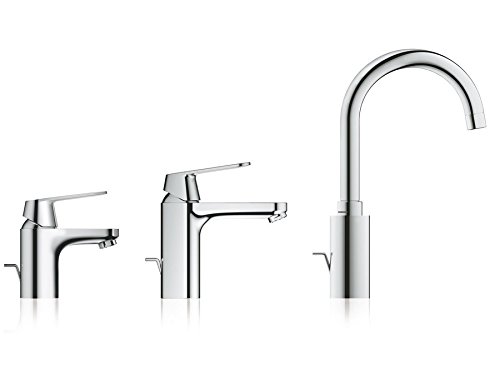 Grohe Eurosmart Cosmopolitan Waschtischarmatur, mit Zugstange, hoher Auslauf, Schwenkbereich 100°,Wasserhahn, Armatur, Waschtischarmatur, Waschbecken, Mischbatterie, Wasserkran (32830000) - 6