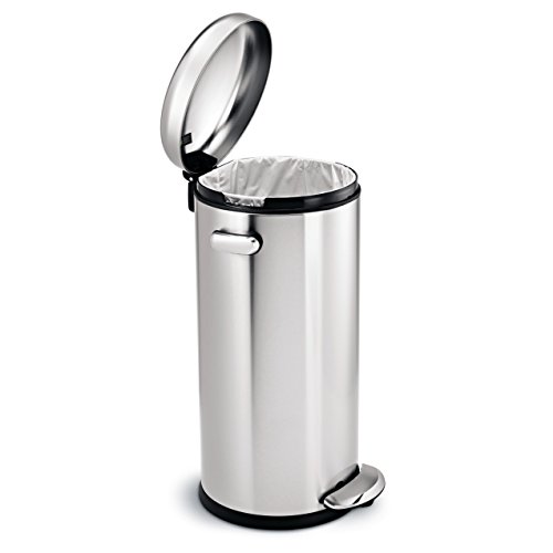 Simplehuman CW1880 Runder Treteimer, Edelstahl gebürstet, Retro-Stil - 5