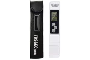 Dinowin Portable Digital Water Quality Tester Digital TDS Tester EC Temperature Water Testing Electrical Conductivity Meter, Measuring range 0 ~ 9999ppm, 0.01 Resolution for Drinking Water Quality Monitoring Swimming Pools, CDC, Hospitals, Spa Aquarium Red Water Cleaner and Filter, White