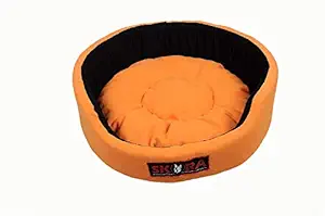 Skora Imported Round Shape Pet Bed for Dog (Small |Medium |Large)|Blue and Orange Color (Extra Large)