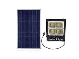 Quace Solar Flood Lights Outdoor 140 LED 1500 Lumens Waterproof Solar Powered Security Lights for Garden Yard Garage Patio - with Remote and Battery Indicator