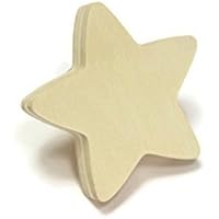 Bouton de meuble étoile en bois brut à peindre