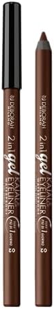 Deborah Milano - Matita Occhi 2 in 1 Gel Kajal e Eyeliner, Waterproof fino a 24H, Lunga Durata, Pigmenti Intensi e Texture Burrosa, Dona uno Sguardo Intenso e Definito, 02 Brown, 1.21 gr