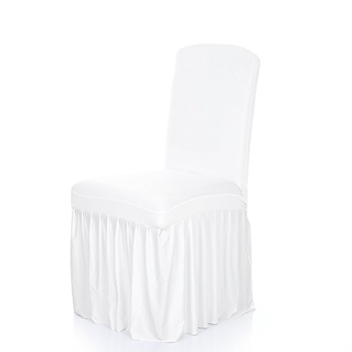 Anself Elastische Stuhlbezug Stuhlhusse mit Faltenrock-Rand-Design