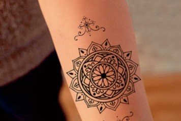 ARM TATTOO MANDALA TATTOO SCHWARZ FAKE TATTOO FLASH TATTOO C006 Wasserdicht - 8
