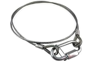 7EVEN Sicherheitsseil Sicherungsseil mit Kettenverbindungsglied/Stahlseil/Fangseil/Rope/Drahtseil (800x3mm)