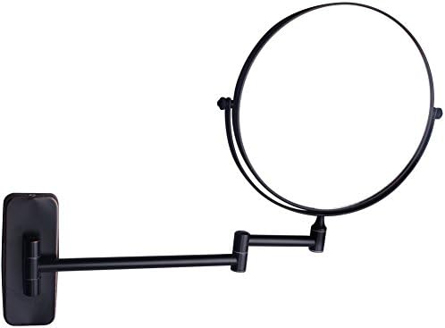 GuRun 10X Magnification Wall Mount Makeup Mirror Double Sided Round Vanity Mirror, Oil-Rubbed Bronze Finish M1406 (8in 10X)