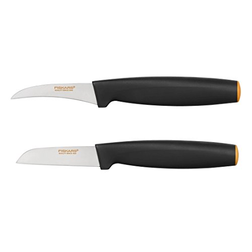 FISKARS Functional Form 2-tlg. Schälmesser Set gerade + gebogen Gemüsemesser Küchenmesser