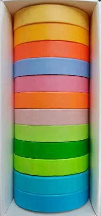 MSGH Multicolor Washi Tape Masking Tape Decorative Adhesive Tape Sticker for Scrapbooking, 8MM X 2MTR, Pack OF 12 Roll