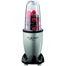 GOURMETmaxx 04389 Mixer Mr. Magic | Ideal für Smoothies & Cocktails | 4 teiliges Set | 8 Funktionen | 400 Watt | Silber-Schwarz