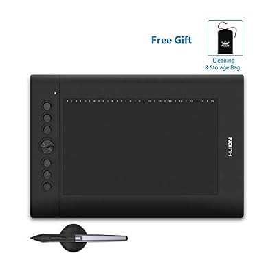HUION Tablettes graphiques, H610 PRO V2, avec stylo sans pile et 8192 niveaux de pression, Fonction d'inclinaison, et 8 boutons pression