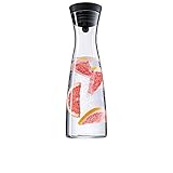 Apto para lavavajillas WMF Basic - Botella de agua de cristal, sistema Close Up, Altura 32.7 cm, Sin accesorios, Negro, 1,5 litros