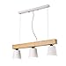 Produktbild QWE Moderne Pendelleuchte 3Flg Eisen/Weißer Kronleuchter Wohnzimmer Schlafzimmer Hängelampe Pendelleuchte Esszimmerlampe Café Bar Lampe E27 Höhenverstellbar Pendelleuchte Max: 40W 100 * H60Cm,Weiß,A