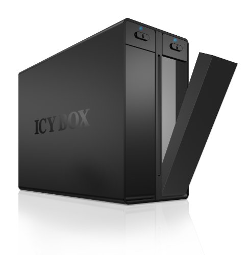 Icy Box IB-RD3662U3S Externes 2-fach RAID Gehäuse für 3,5″ (8,9 cm) SATA HDD mit USB 3.0 und eSATA aus Aluminium (schwarz) - 3