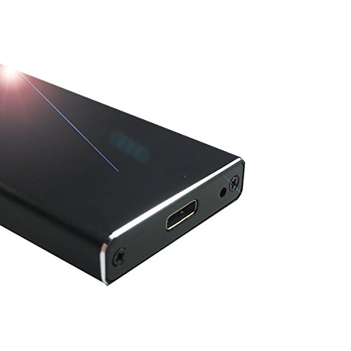 NGFF M.2 SSD gehäuse Adaptor – GLOTRENDS M2E M.2(NGFF) to USB 3.1 (10Gbps) External Aluminum Case – M2 SSD SATA Type, B or B+M Key – 2230 / 2242 / 2260 / 2280 - 6