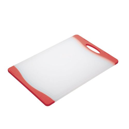 Colourworks Beidseitig verwendbares Polyethylen-Schneidbrett, 35 cm x 24 cm – Rot