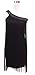 JustinCostume One Shoulder Seqiuns Swing Ombre Draping Tassel Dance Dress 1920s, Black