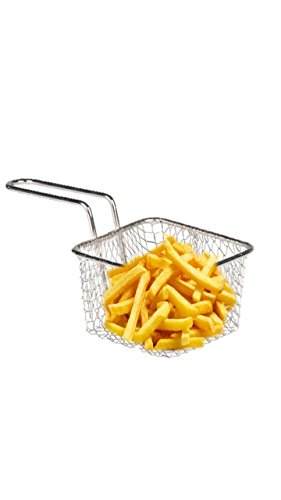 Mini Frittierkorb zum Servieren von Pommes, Schrimps, Tapas usw. - Servierkorb der besonderen Art - Pommeskorb (4 Stück)