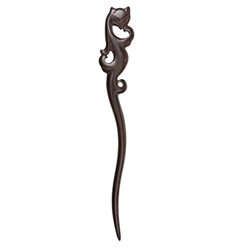 Generic Haarstab - Haarnadel - Haar Stäbchen - aus Ebenholz (schwarzem Sandelholz) - Haarschmuck - Schwarz Fuchs