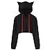 Produktbild MEIbax Damen Katze Lange Hülsen Hoodie Sweatshirt mit Kapuze Pullover Kurze Oberseiten Bluse