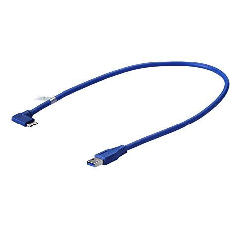 Sienoc 60cm USB 3.0 A Stecker auf Micro B Stecker 10pin 90 ° abgewinkelt kurzes Kabel