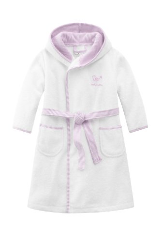 Bellybutton Unisex Baby Bathrobe with Belt Bathrobe, Multicoloured - Mehrfarbig (white/rose ), 9 - 12 Months