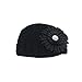 Baby Girls Toddler Crochet Beanie Hat with Flower Clip Black (2)