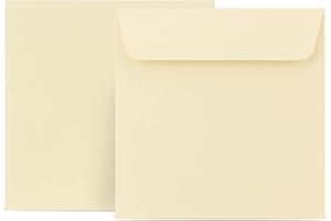 GLÜXX AGENT Paper24 - 50 buste quadrate, 11,5 x 11,5 cm, con chiusura adesiva, senza finestra, colore: Crema