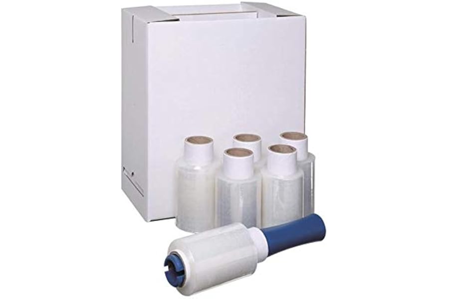 iDEALS UK PACKAGING LTD 6 Clear Strong MINI Handy Pallet Stretch Shrink WRAP Film 100mmx150m + Dispenser