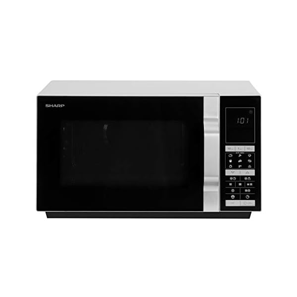 Sharp R890S 4-in-1 Flatbed Mikrowelle mit Heißluft, Grill und Konvektion / 28 L / 900 W / 1100 W Quarzgrill / 2100 Konvection / 14 Automatikprogramme / Gewicht- und zeitgesteuertes Auftauen / schwarz – Bild 3