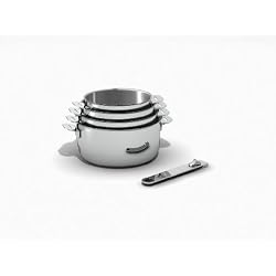 Kitchen Fun by beka 12566964 Move On Série de 4 Casseroles + 1 manche amovible en acier inoxydable 14/20 cm