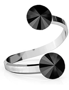 Crystals & Stones Ring *RIVOLI* 8 mm *Viele Farben* Doppelt Kristallen von Swarovski® - 925 Silber Ring - Sterling...