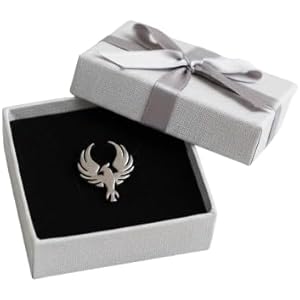 FEATHER Unisex Silver-Tone Phoenix Bird Brooch Pin | Stylish Metal Lapel Pin for Men & Women | Coat, Kurta, Saree, Blazer & Scarf Accessory