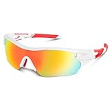 🌞{LENTE POLARIZADA DE ALTA CALIDAD Y MATERIAL DE TAC}La lente UV400 bloquea los rayos UVA y UVB 100% dañinos.Las lentes polarizadas HD de color de REVO presentan un revestimiento Revo de alta densidad que elimina la luz reflejada y dispersa, conserva el color original, mejora la claridad visual y el contraste, y protege mejor contra sus ojos.Las lentes están hechas de material de TAC irrompible de alta calidad para mayor durabilidad.El diseño ligero del marco de la PC es resistente a los arañaz