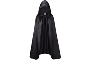 FARTONI Mantello Nero Con Cappuccio Per Costume Di Halloween - Da Vampiro o Strega Per Ragazzo o Ragazza - Ottimo Accessorio Per Costumi