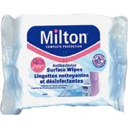 THREE PACKS of Milton Antibacterial Surface Wipes 30