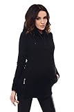 2in1 Maternity & Nursing Warm Hoodie Pregnancy Breastfeeding Top 9050 Variety of Colours (12, Black)