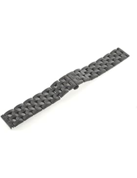 20mm Prestige Edelstahlarmband Massiv Butterflyschließe mit Drücker (Modell E93)