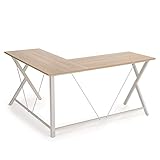 Escritorio esquinero moderno - Justo lo que usted necesita para completar su hogar con un lugar espacioso y atractivo para ordenador portátil, sobremesa, juegos, estudio, papeleo y como mesa de uso general.