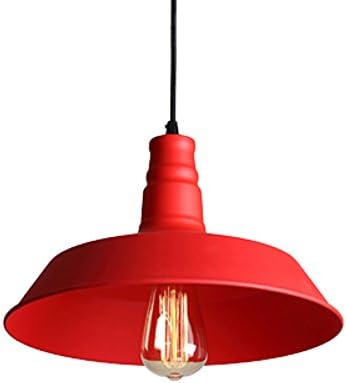XJIH Chandelier Iron Retro Industrial Kitchen Cover Restaurant Mahjong Billiard Cafe ,Gules,25X20cm